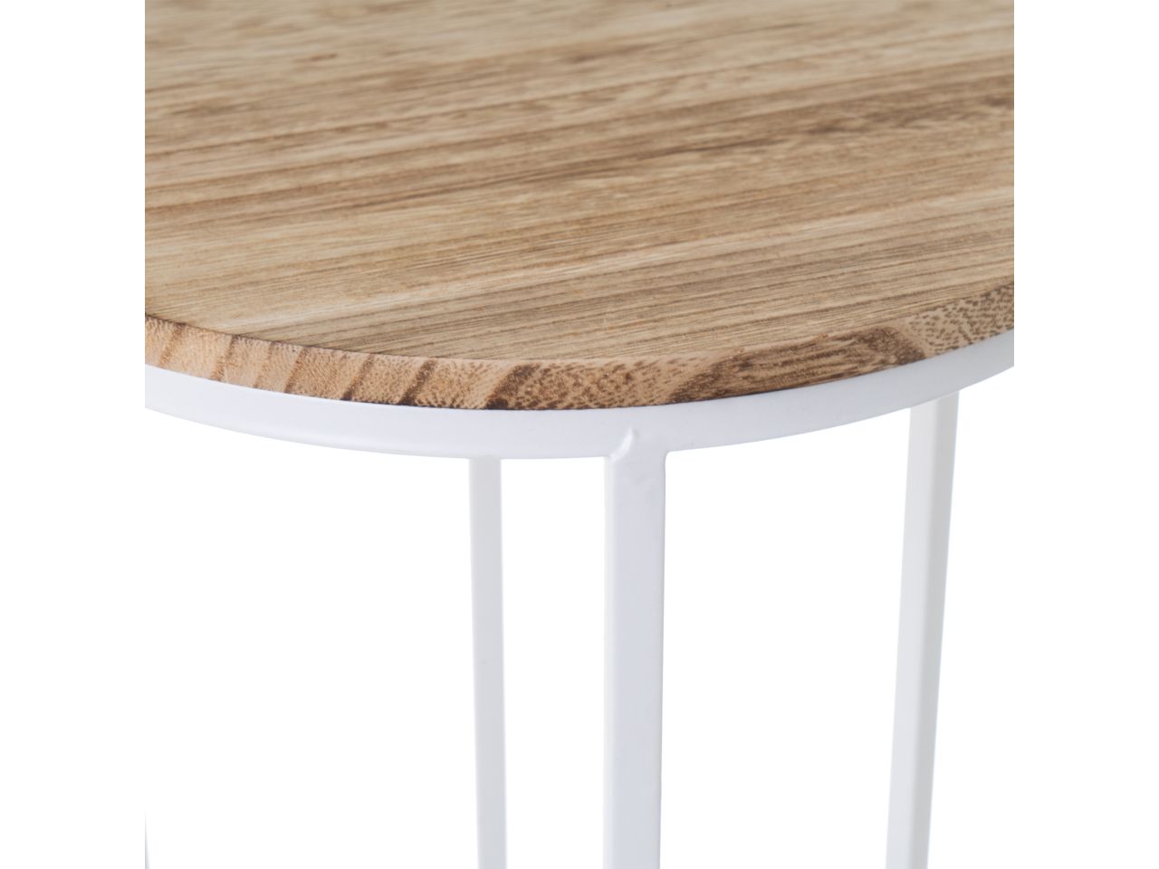 Tavolini colore bianco in metallo misura 31x31x81cm / 27x27x71cm / 23x23x62cm - la confezione comprende 3 tavolini