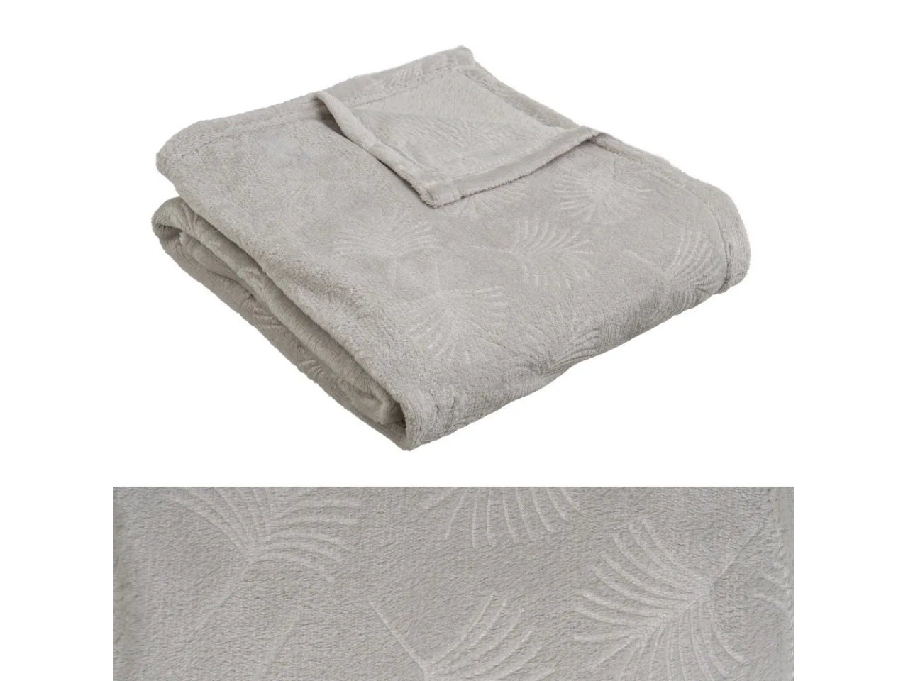 Coperta di flanella a rilievo colore pietra misura 130x160cm uia