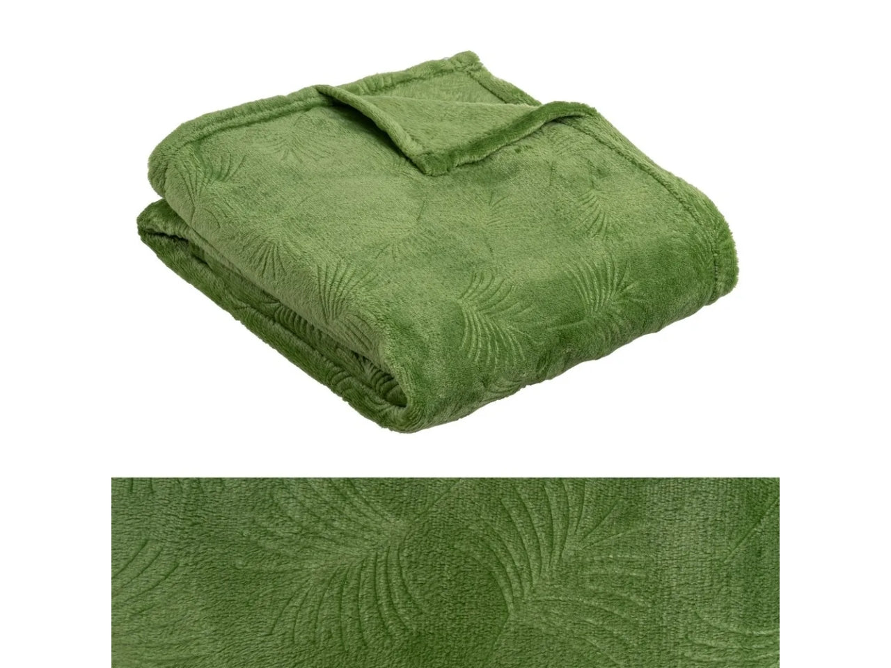 Coperta di flanella a rilievo colore verde misura 130x160cm uia