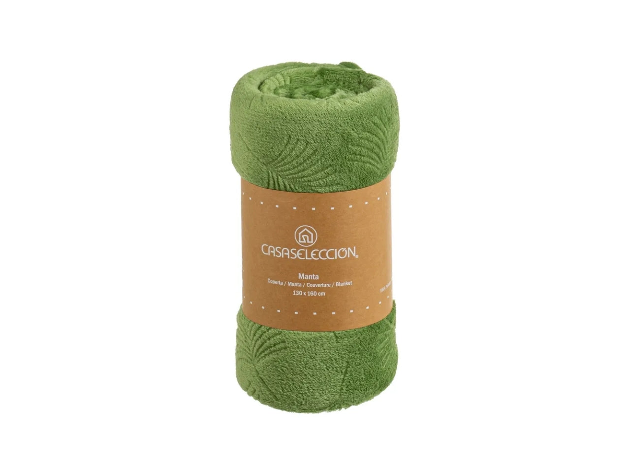 Coperta di flanella a rilievo colore verde misura 130x160cm uia