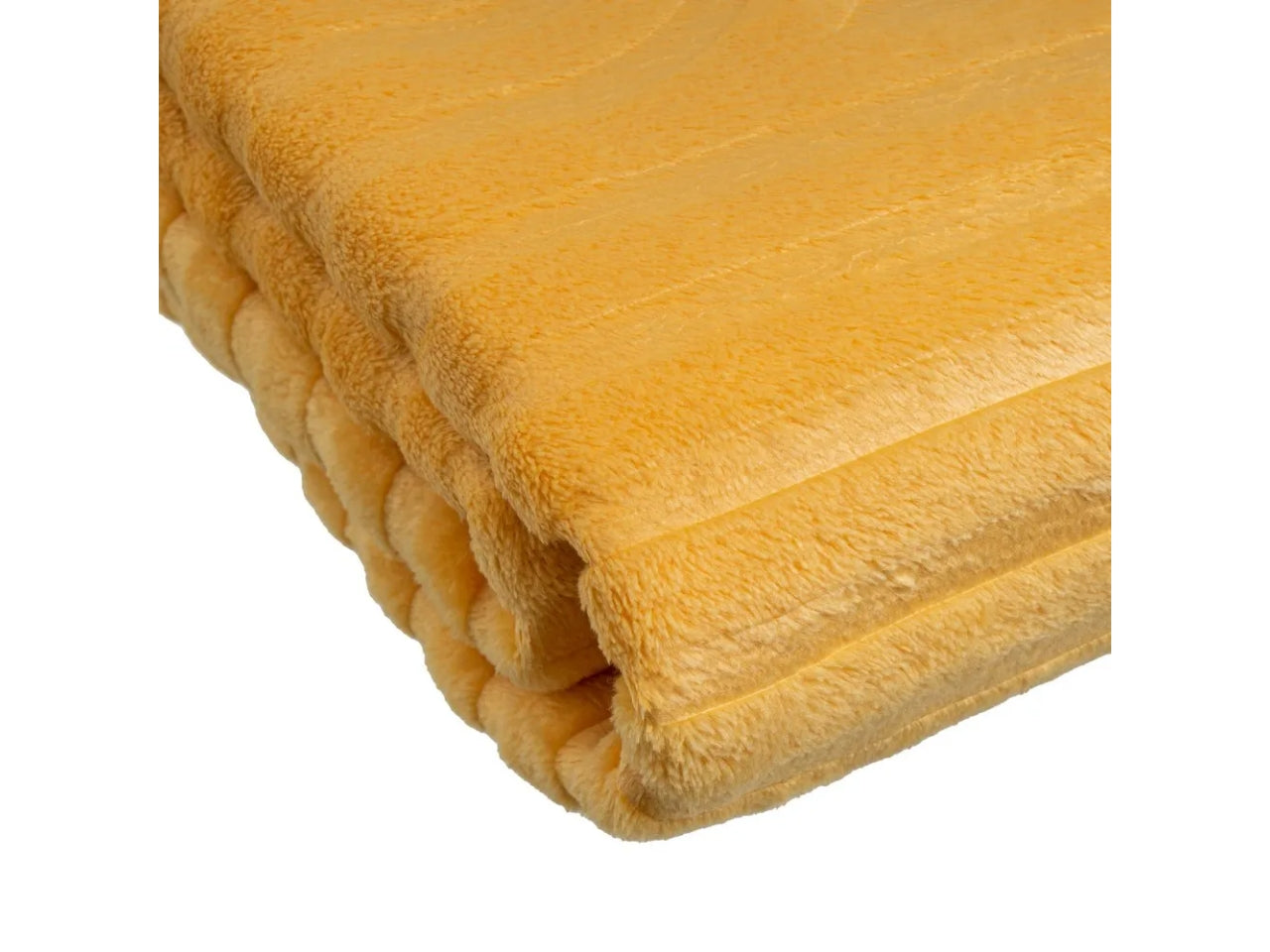 Coperta di flanella con rilievo in poliestere colore ocra misura 130x160cm uia