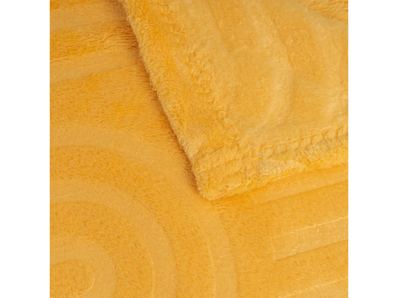 Coperta di flanella con rilievo in poliestere colore ocra misura 130x160cm uia