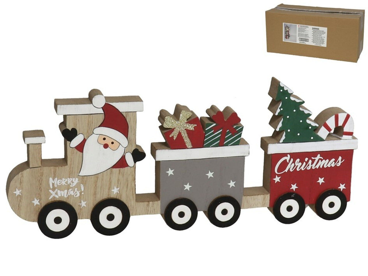Treno natalizio decorativo 30x12,5 cm