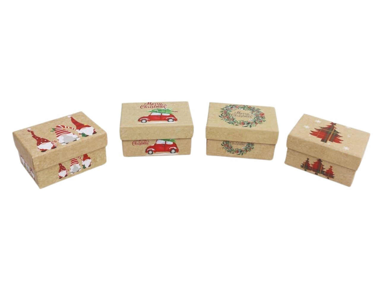 Scatola regalo con soggetti natalizi 11x7,5x5,5cm-disponibile in 4 assortimenti