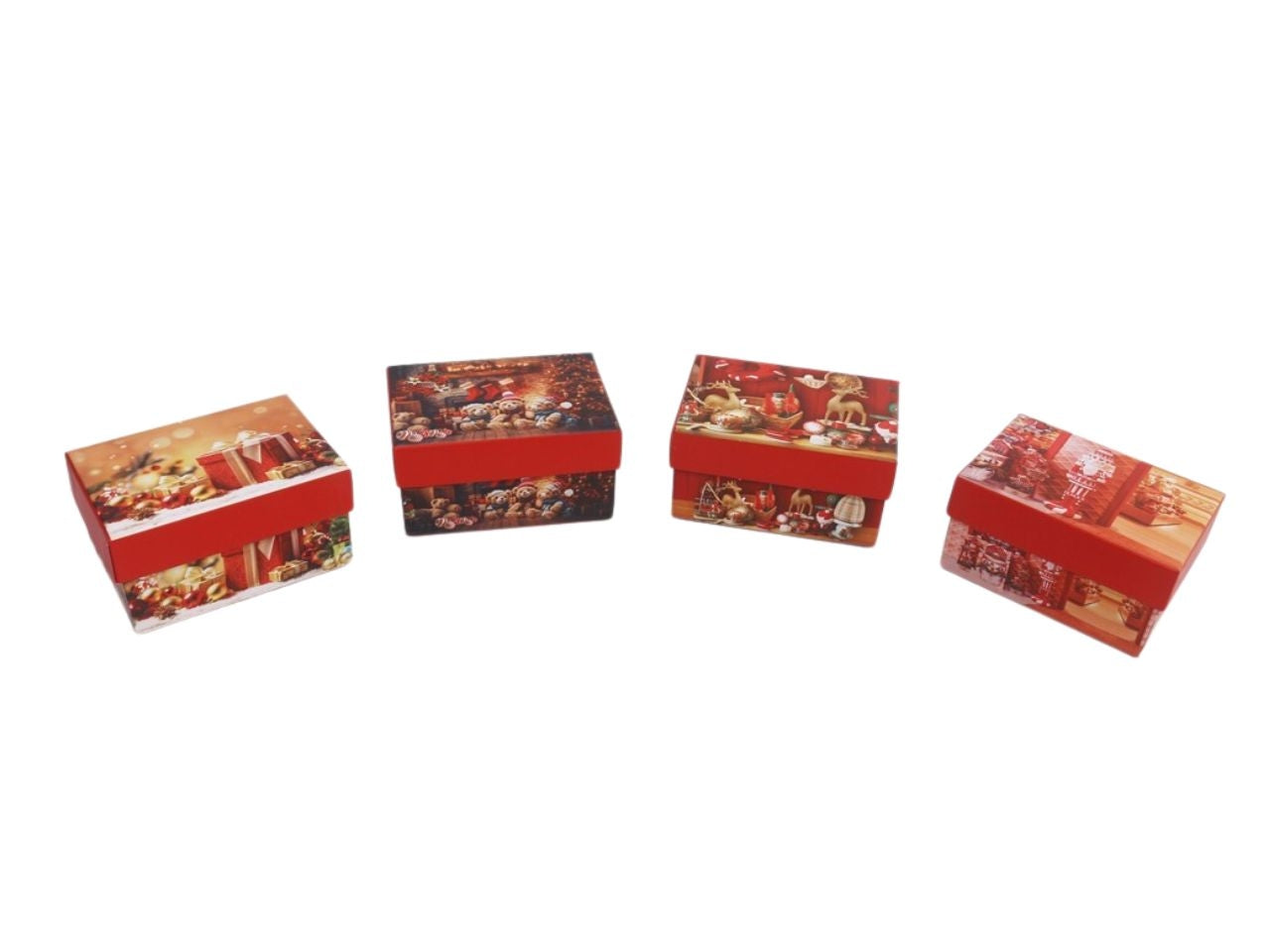 Scatola regalo natalizia 11x7,5x5,5cm-disponibile in 4 assortimenti
