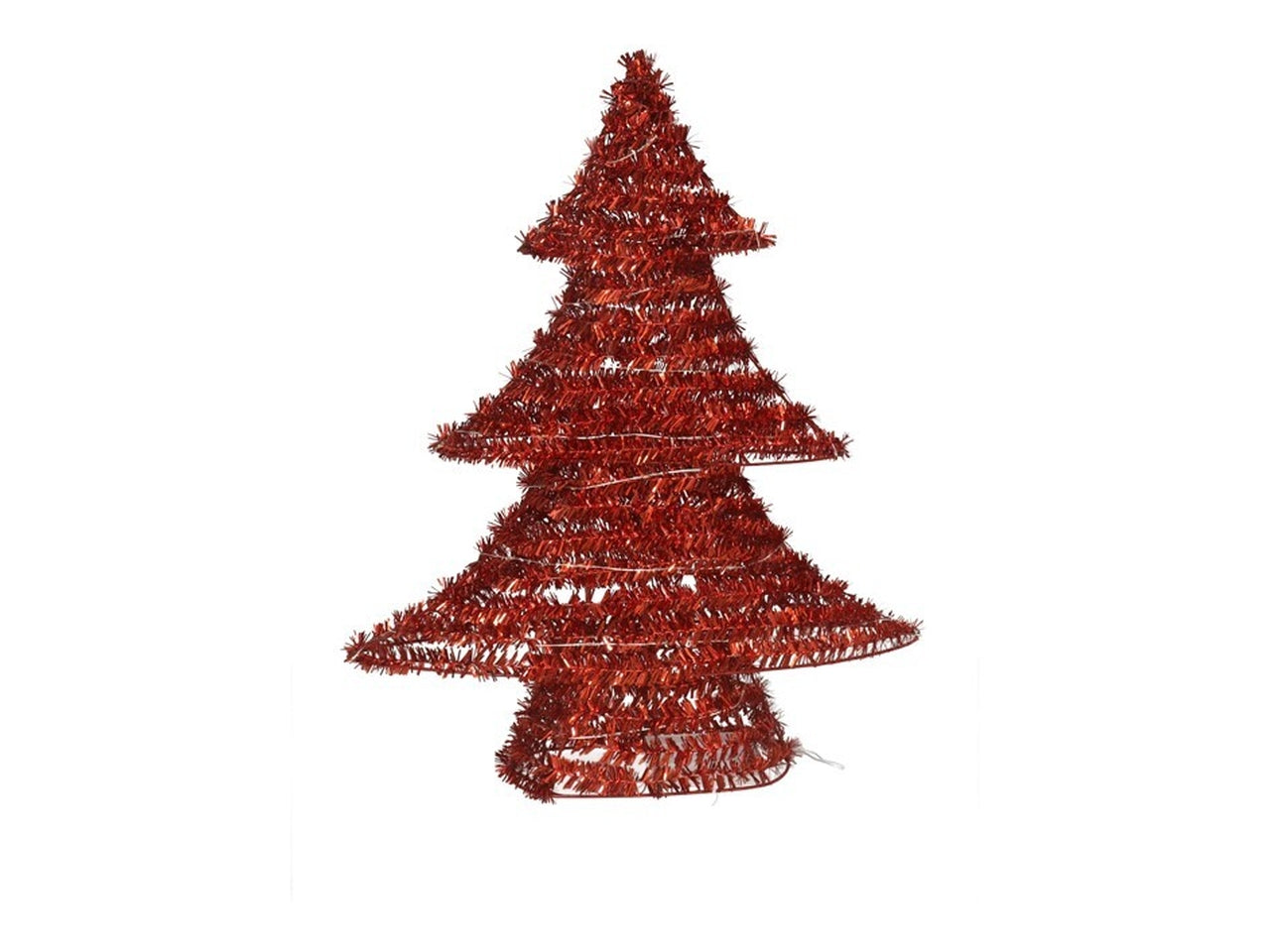 Albero di natale in metallo 80 led 50cm rosso