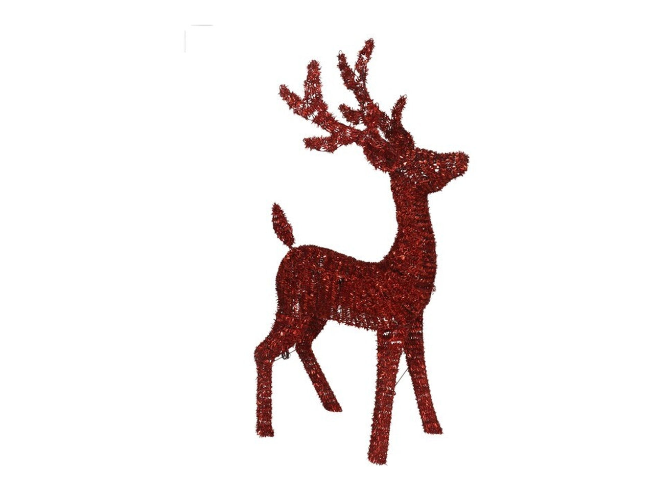 Renna natalizia in metallo 72 led 115cm rosso