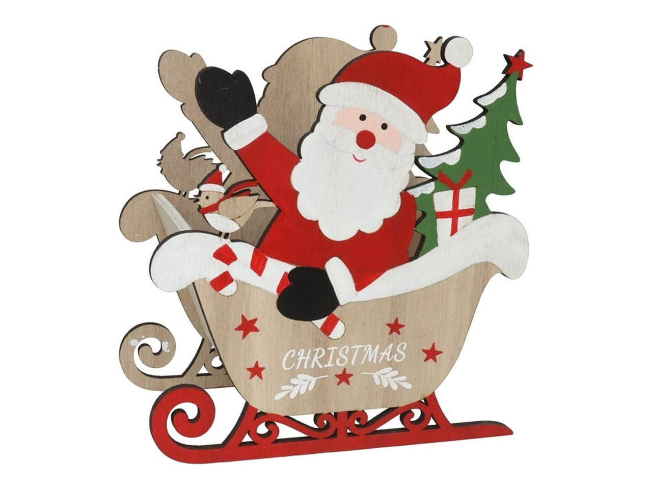 Babbo natale con slitta  18x10x19 cm