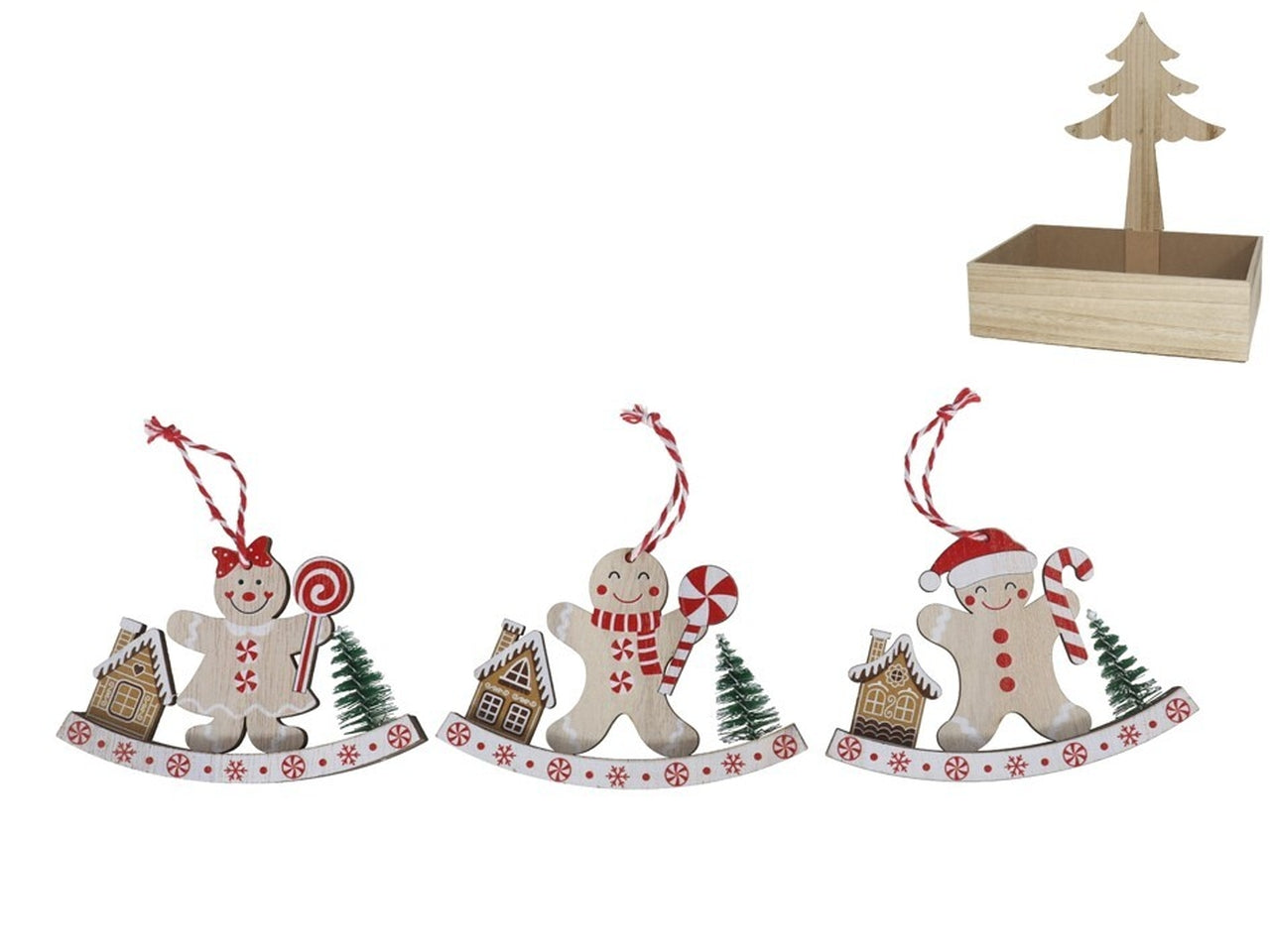 Pendente omino pan di zenzero 10,6x1,5x7cm-disponibile in 3 assortimenti