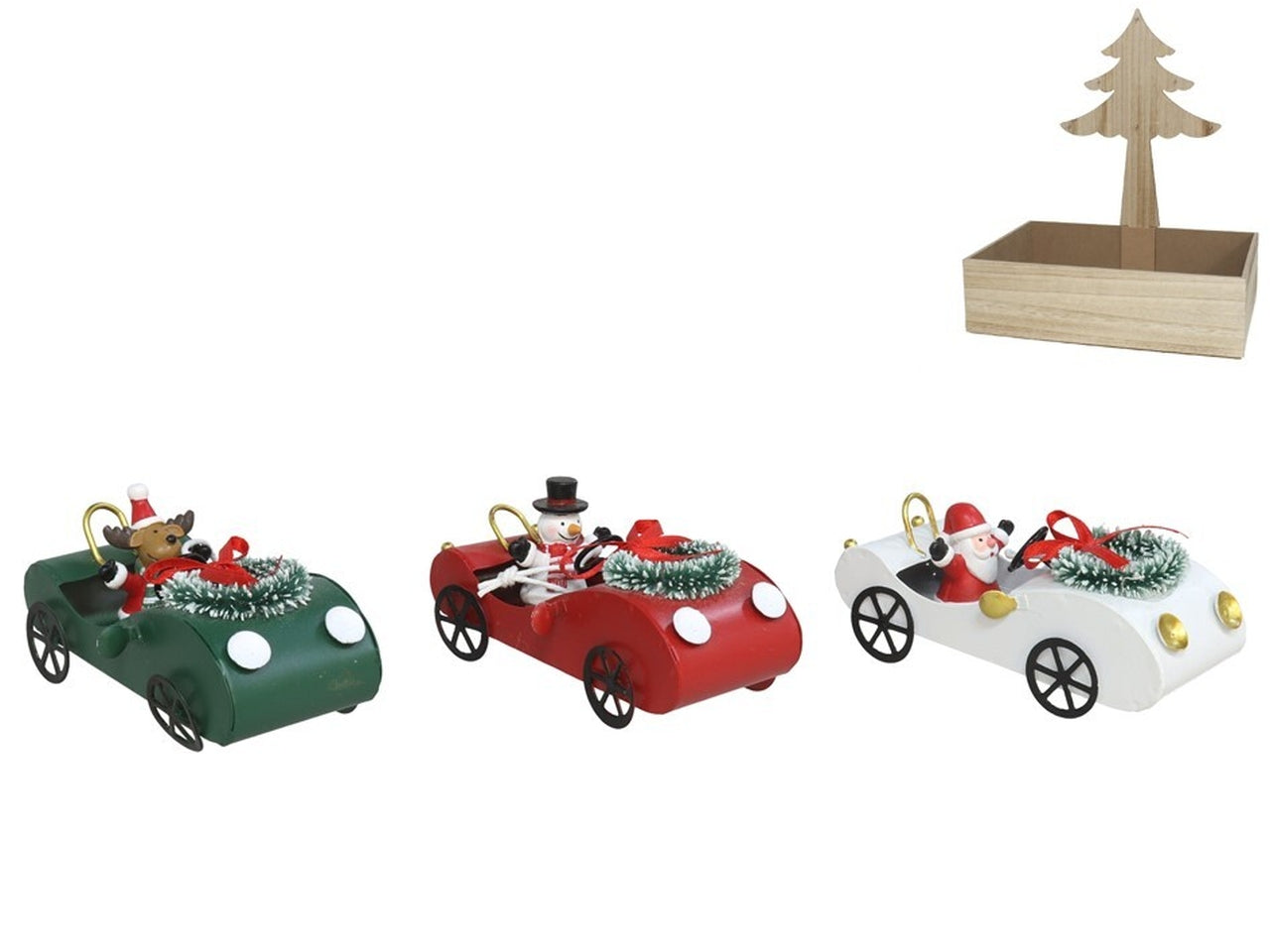 Auto con soggetti natalizi 11x4,5cm-disponibile in 3 assortimenti