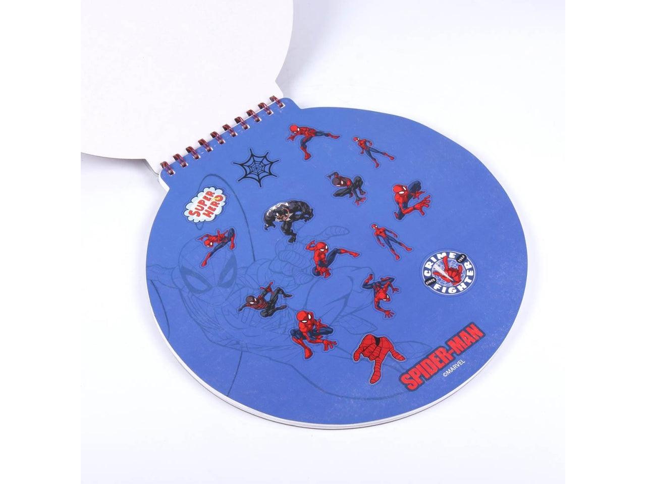 Block notes Spider-man per bambino, ideale per colorare e disegnare, blocchetto sagomato con 50 fogli, matite colorate, stickers - brand Cerdà