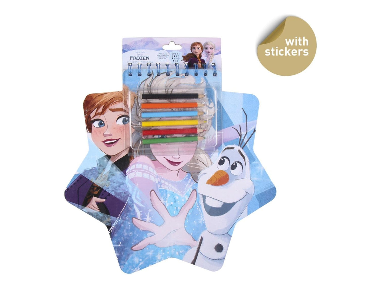 Block notes Frozen per bambina, ideale per colorare e disegnare, blocchetto sagomato con 50 fogli, matite colorate, stickers - brand Cerdà