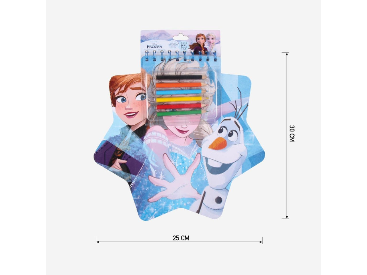 Block notes Frozen per bambina, ideale per colorare e disegnare, blocchetto sagomato con 50 fogli, matite colorate, stickers - brand Cerdà