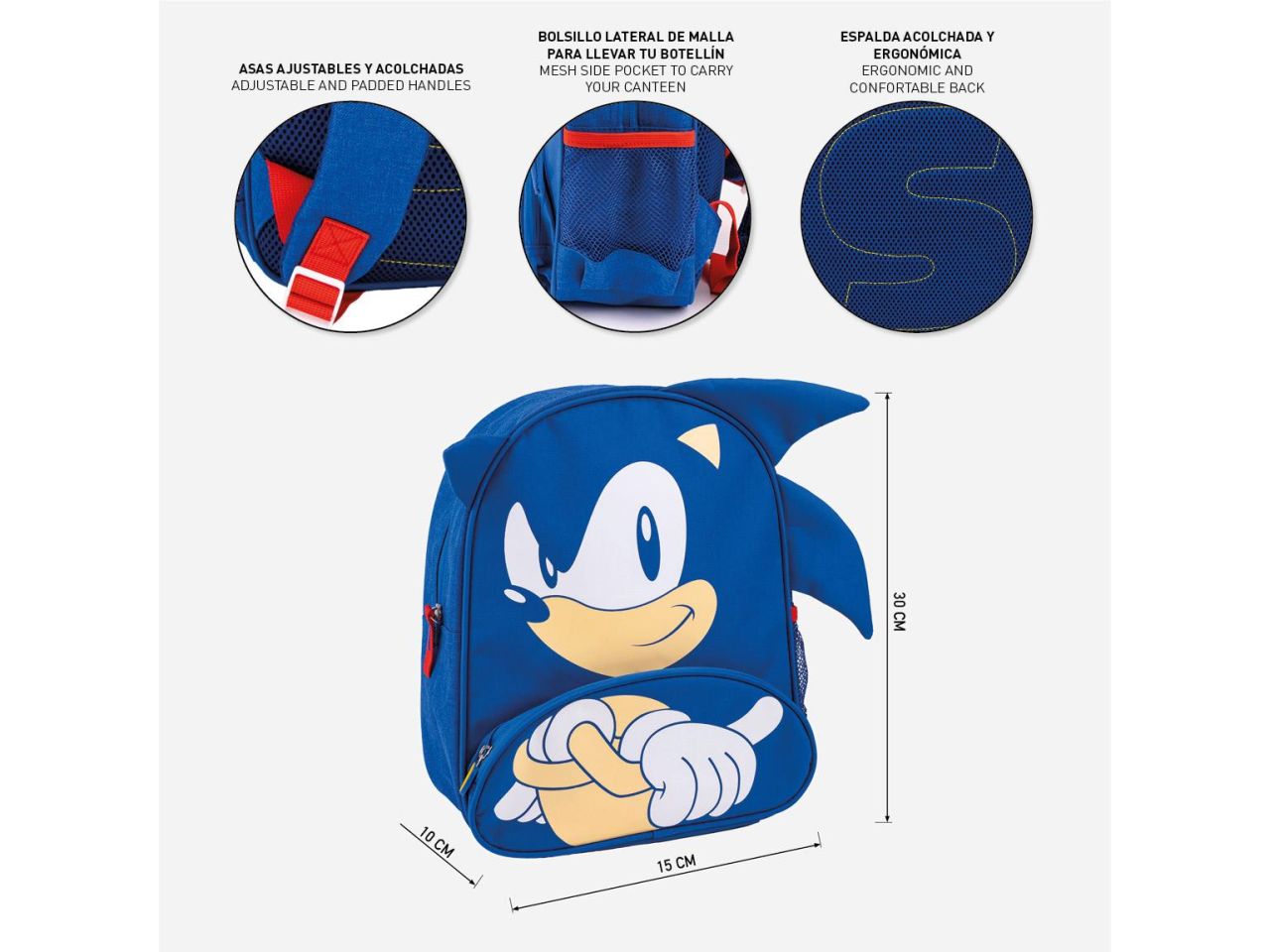 Zaino per bambini scolastico sonic
