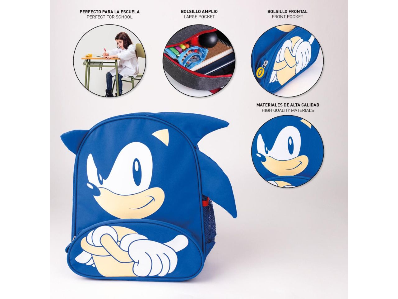 Zaino per bambini scolastico sonic