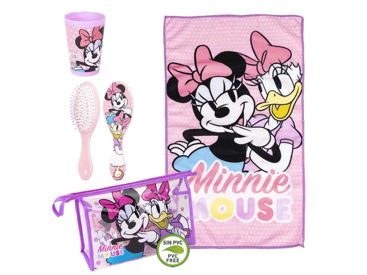 Minnie beauty case - il beauty comprende bicchiere spazzola e tovaglietta