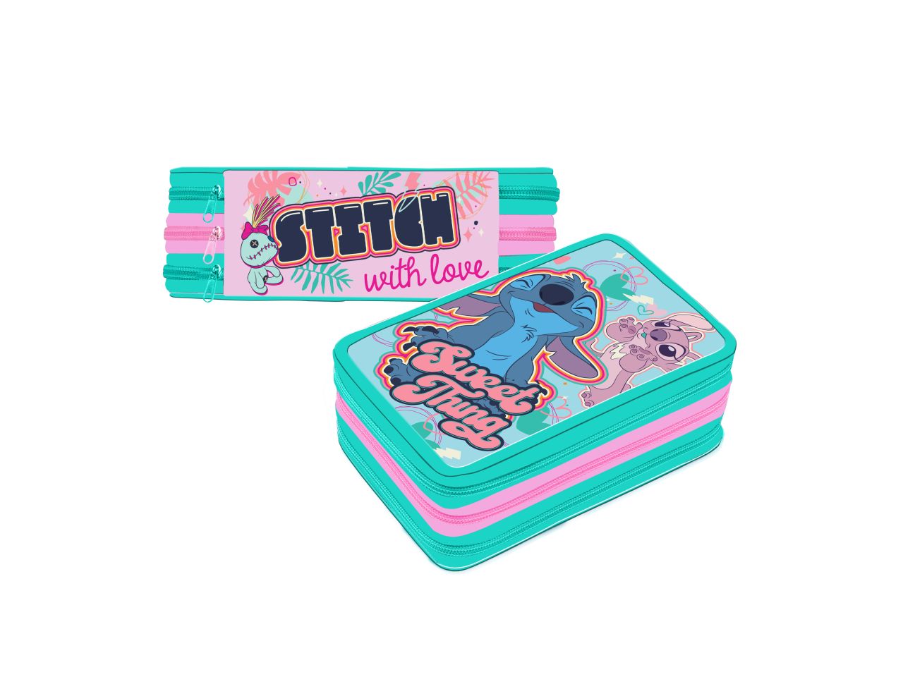 Astuccio 3 zip stitch girl premium