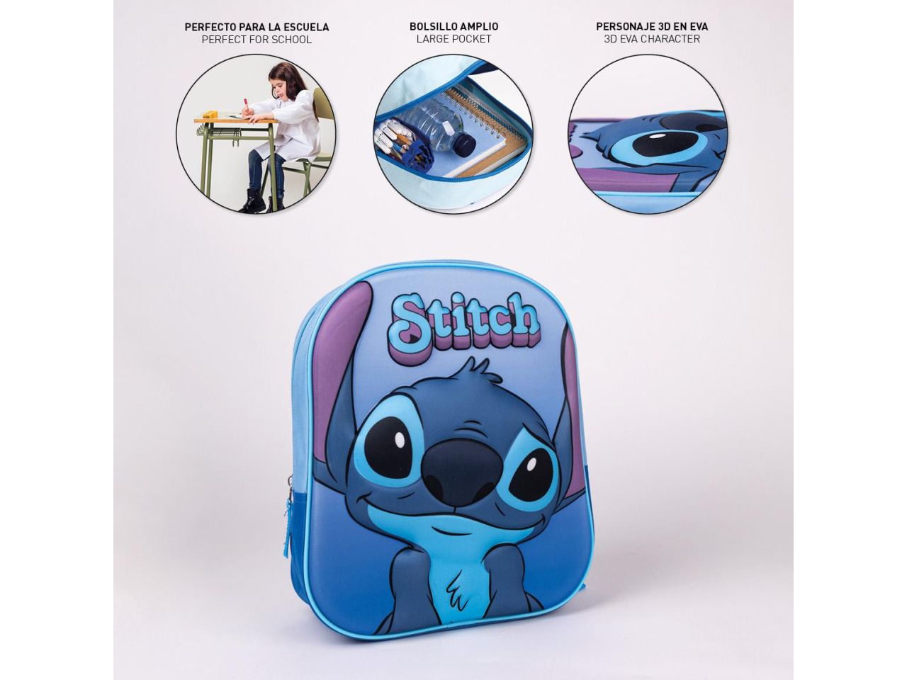 Zaino per bambini 3d stitch