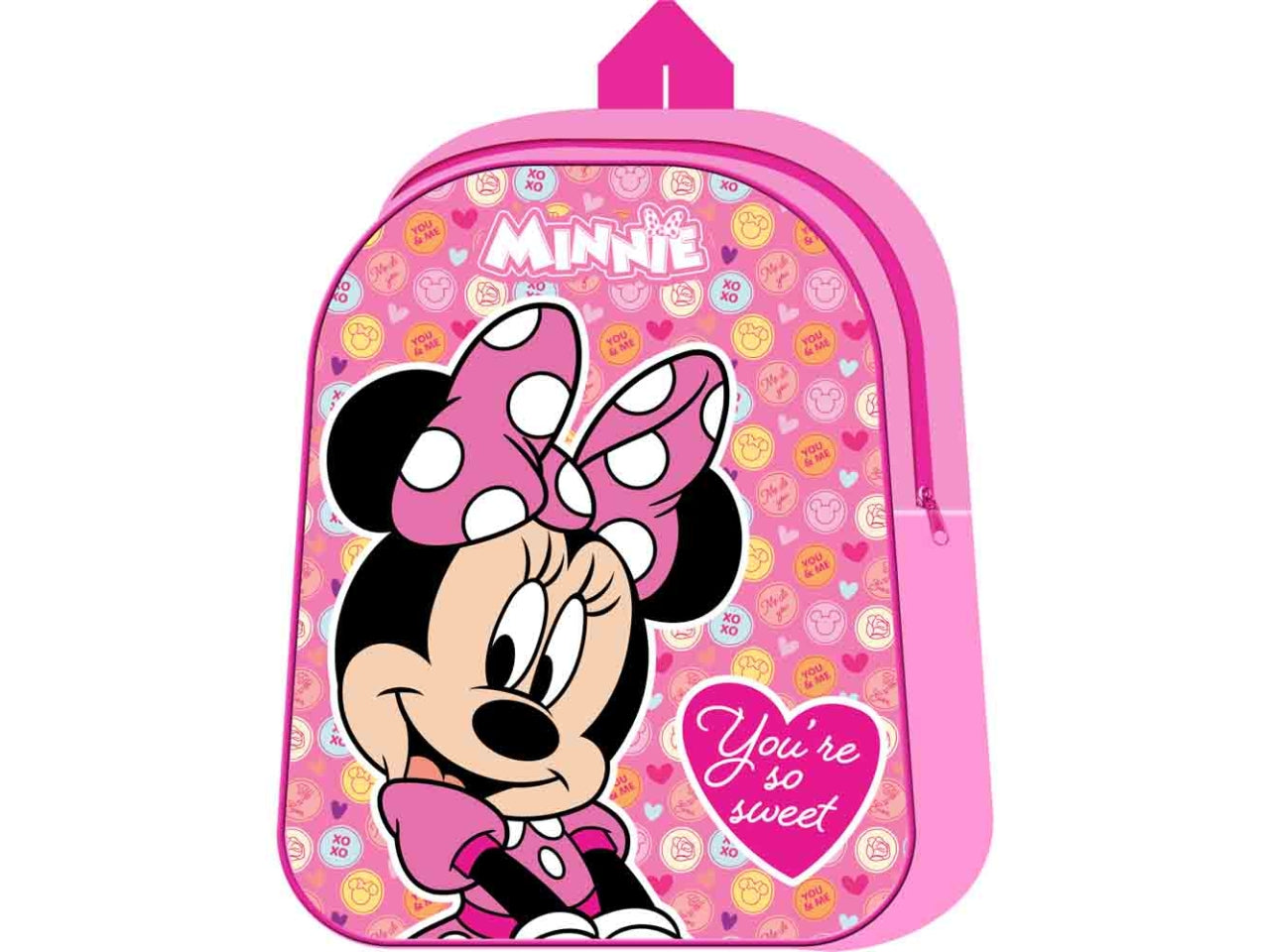 Zaino asilo Minnie per bambina in tessuto rosa 28x22x10 cm - Dimagraf