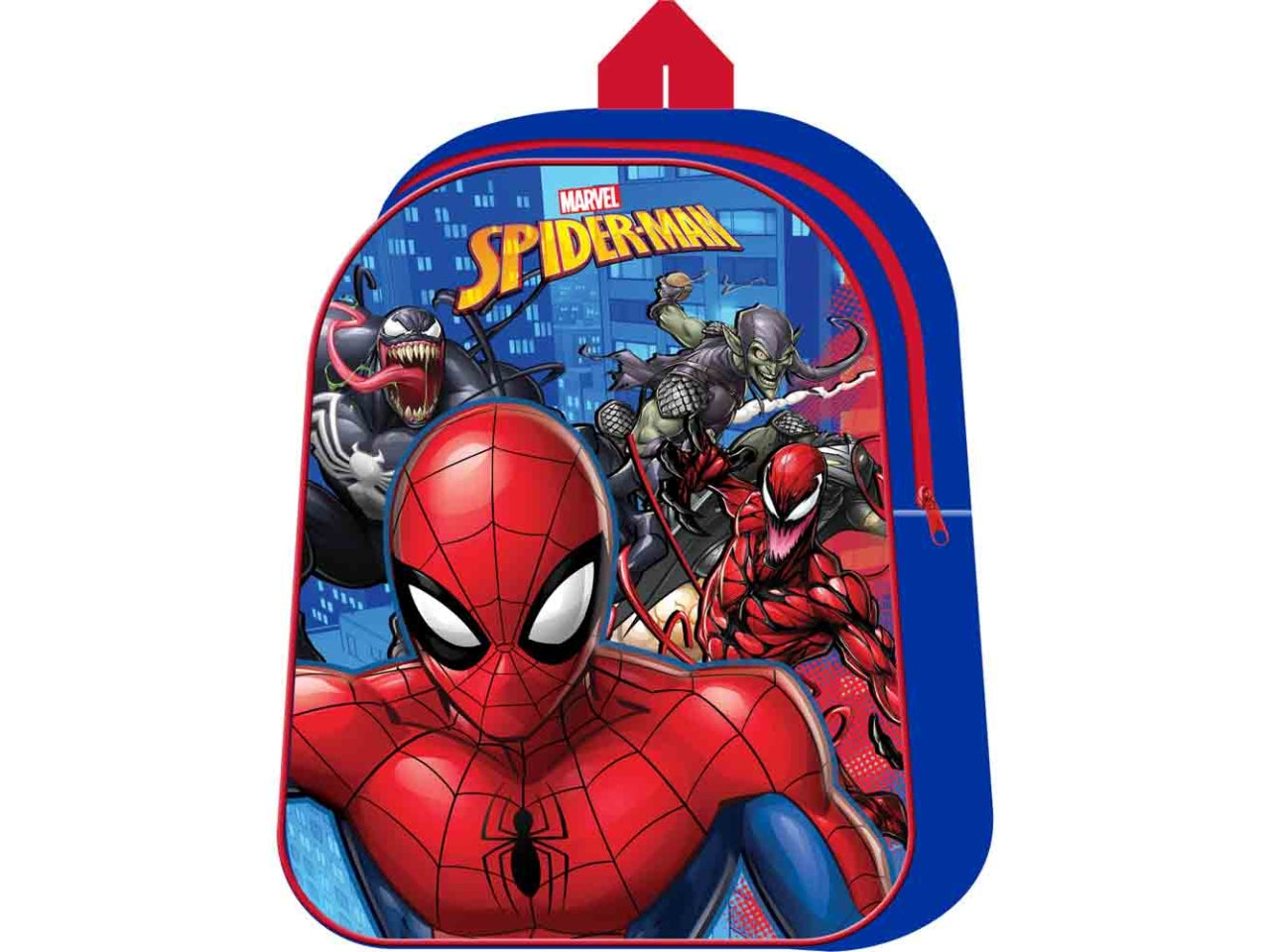 Zaino asilo Spiderman per bambino in tessuto blu 28x22x10 cm - Dimagraf