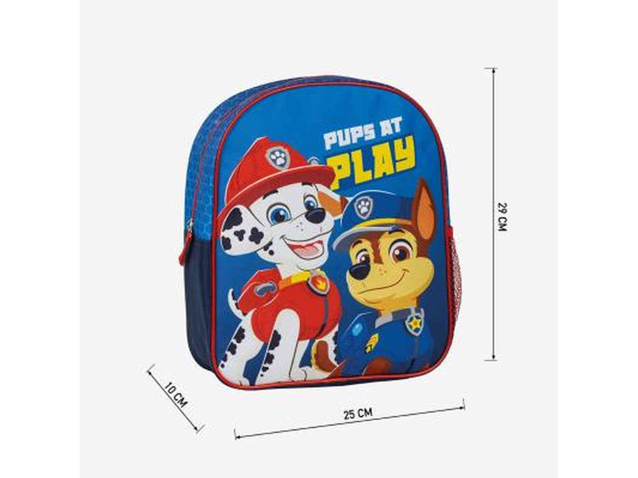Zaino asilo Paw Patrol per bambino in poliestere blu e rosso 28x24x10 cm - Cerdà