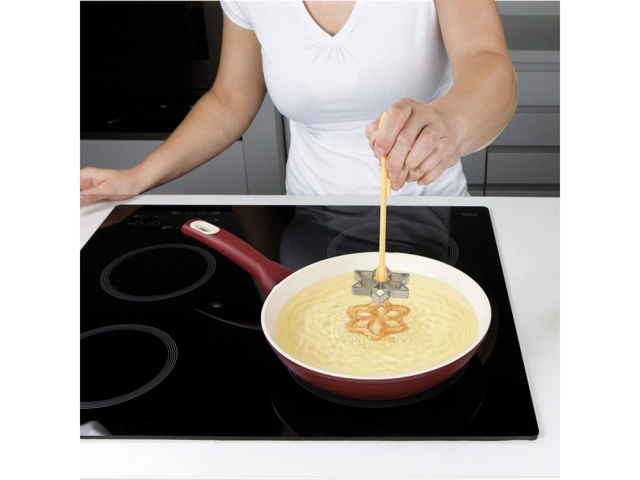 Stampi Frittelle 19 cm con manico e 4 stampi Tescoma Delicia