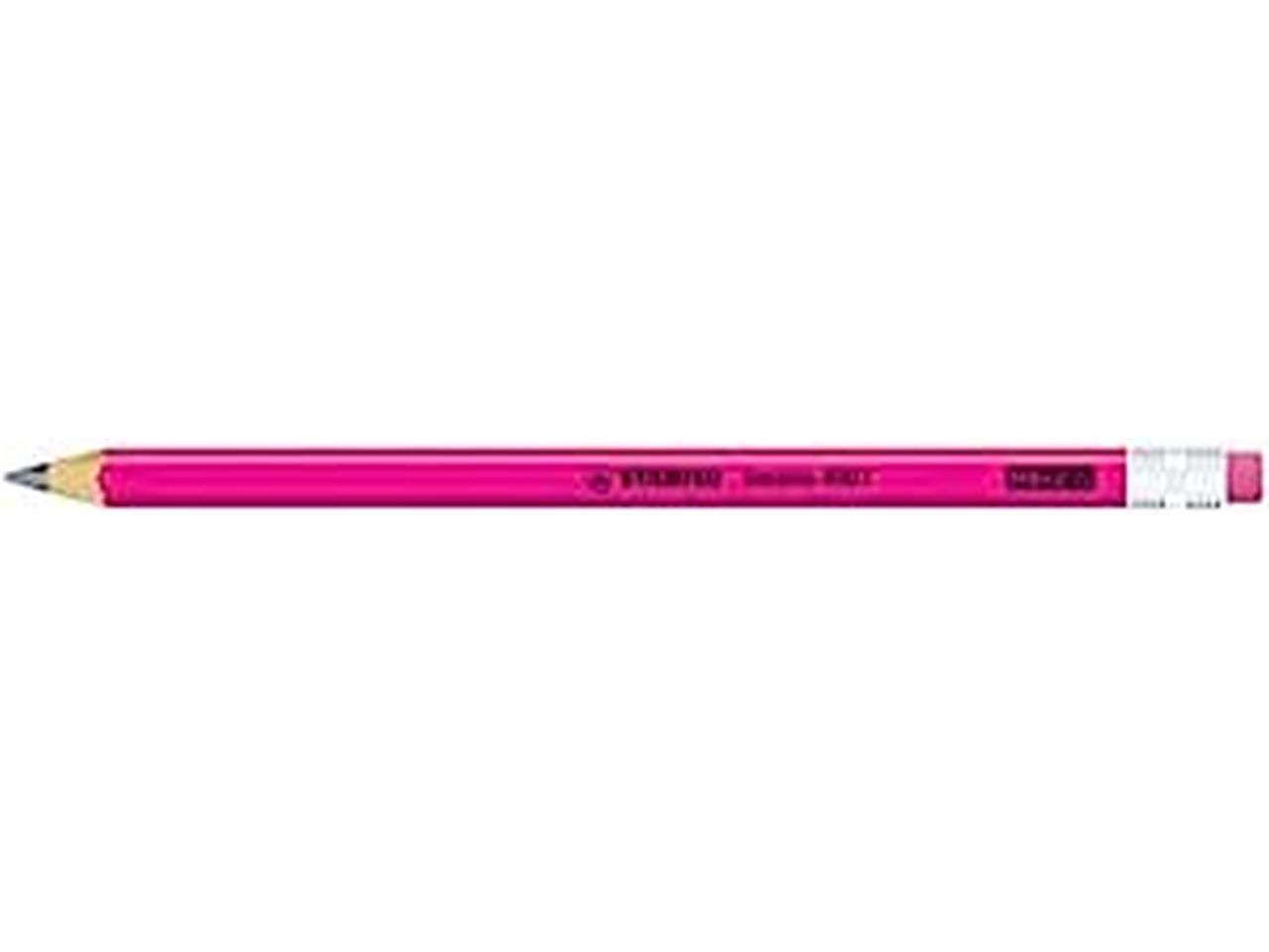 Stabilo matita swano fluo hb rosa , la confezione contiene 12 matite