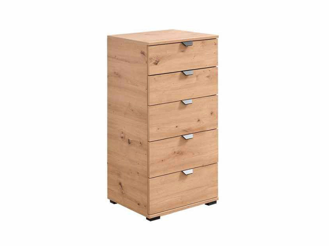 Cassettiera linea swiss con 5 cassetti in rovere anticato 45x40cm
