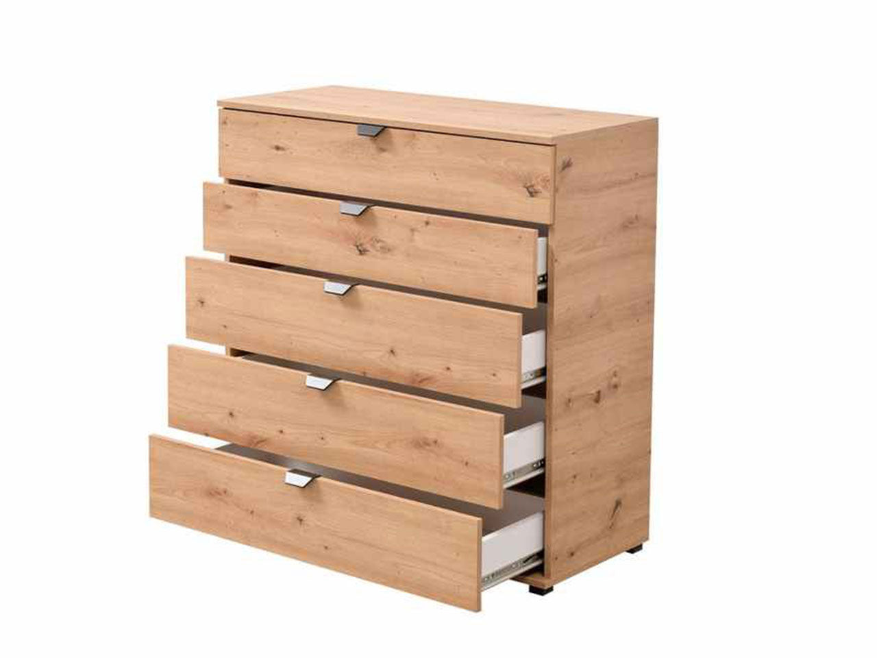 Cassettiera linea swiss con 5 cassetti in rovere anticato 90x40cm