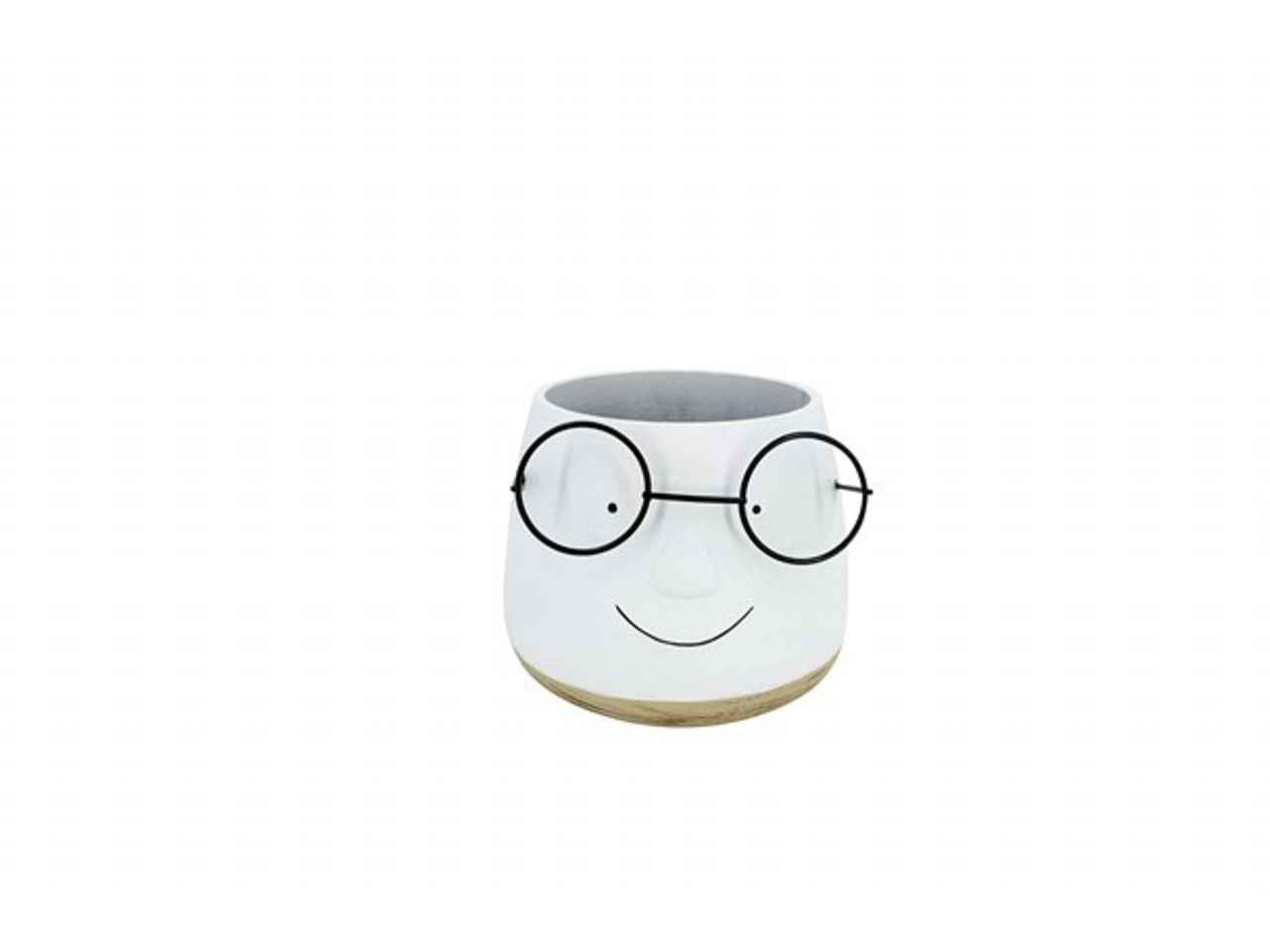 Vaso ceramica dipinto c/occhiali 130x155x155 vde-49