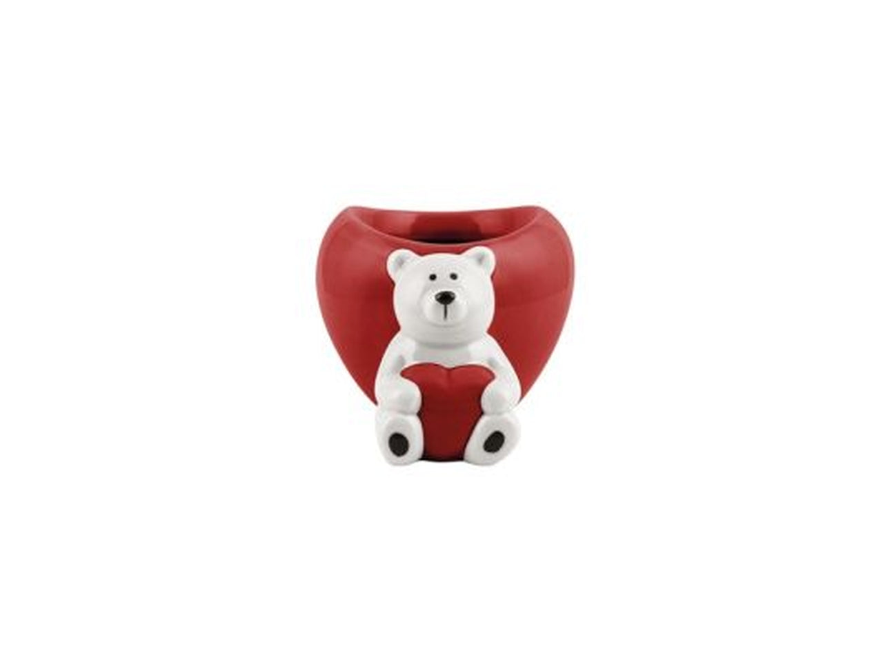 Orsetto cuore ceramica bianco h.74x120x96