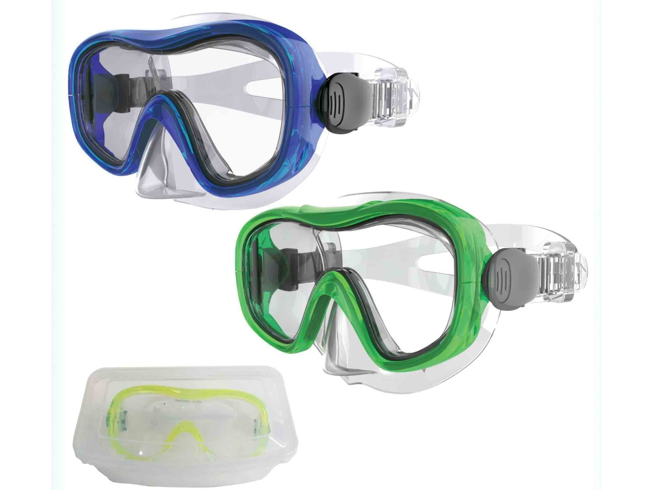 Maschera da sub Auriga da adulto in pvc blu e verde - Aqua by Frada