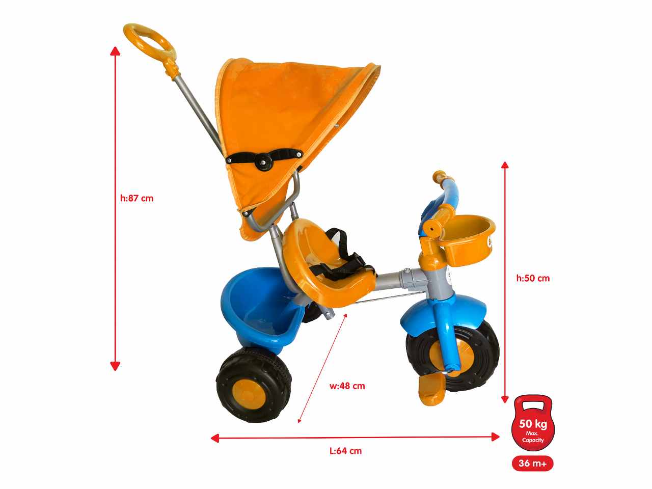 Triciclo arancione e azzurro 93-635