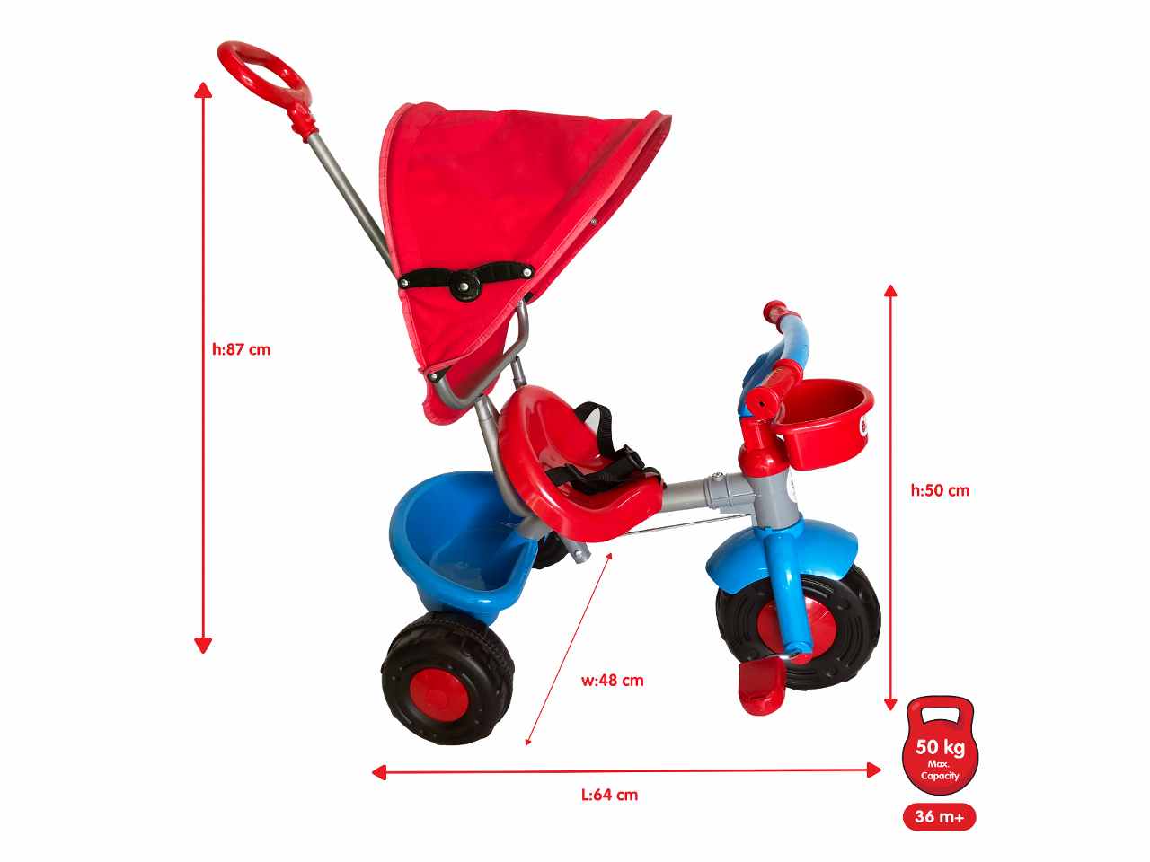 Triciclo rosso e azzurro 93-673