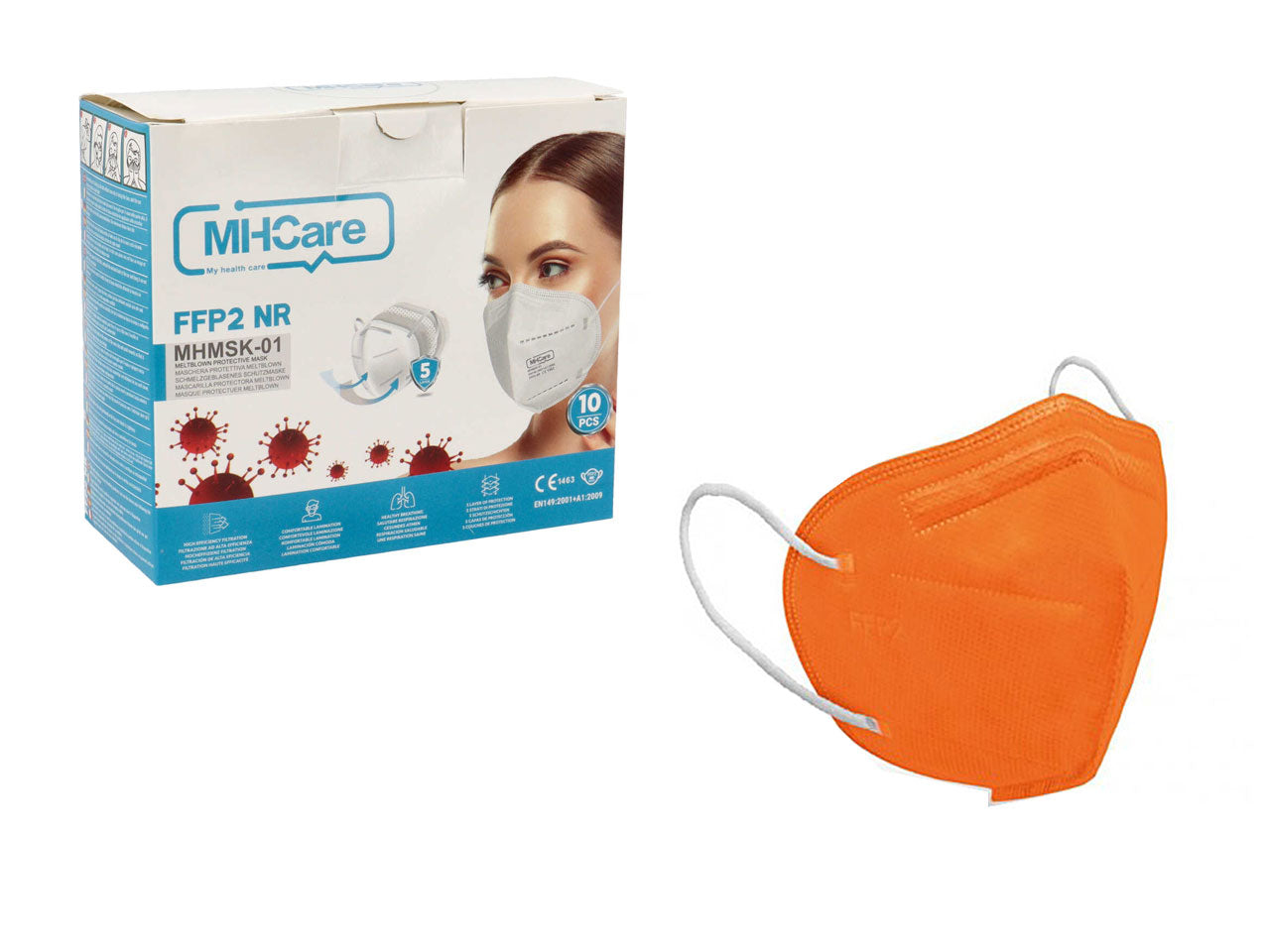Mascherina ffp2 arancio m2mhcarancio