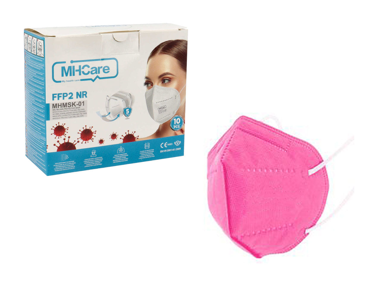 Mascherina ffp2 rosa m2mhcrosa