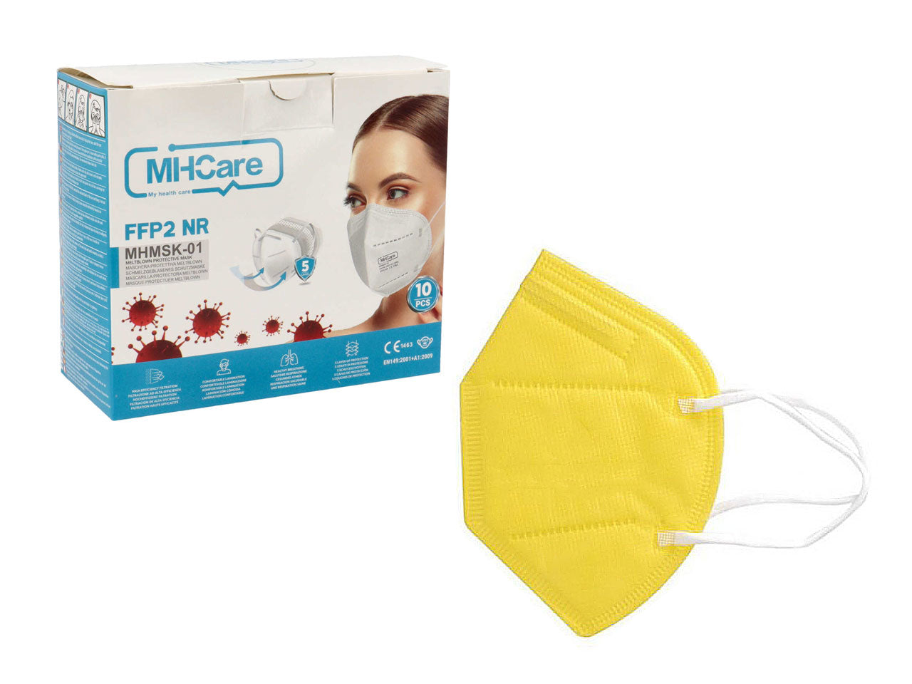 Mascherina ffp2 gialla m2mhcgialla