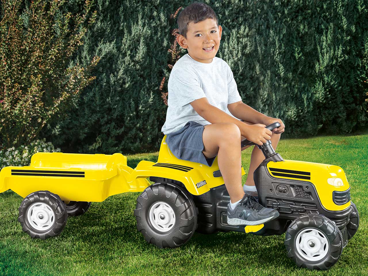 Trattore a pedali ranchero con rimorchio