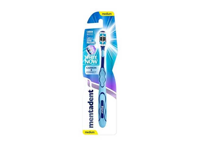 Mentadent spazzolino white now carbon correct