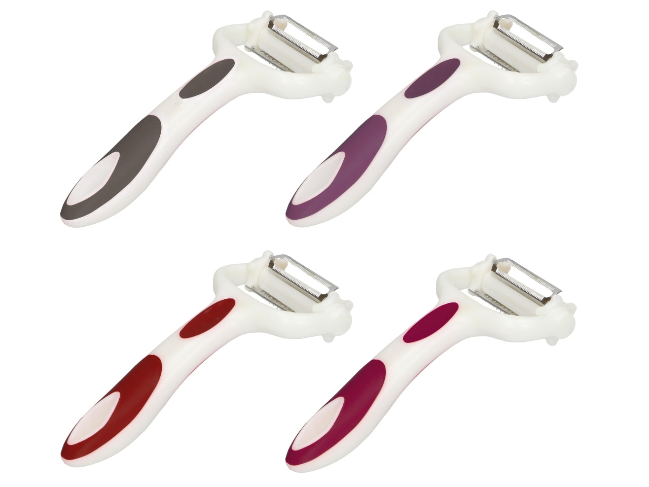 Pelapatate a doppia lama in acciaio 15x7,5x3cm 4 colori assortiti