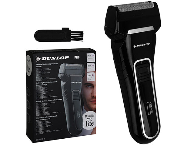Rasoio a batteria con doppia lamina 600mah misura 14x6x3cm marca dunlop