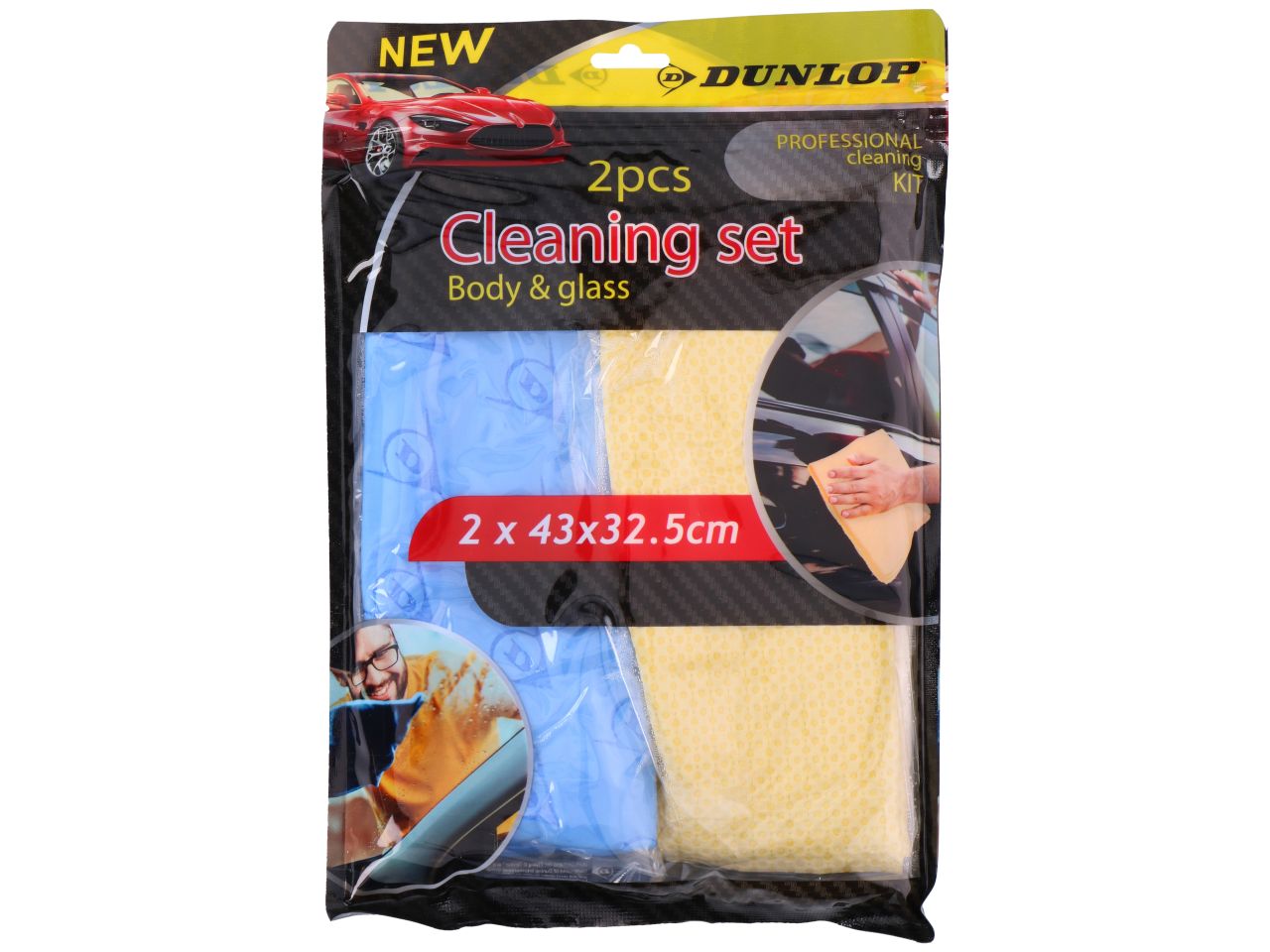 Kit 2 panni in camoscio misura 43x32x2cm marca dunlop