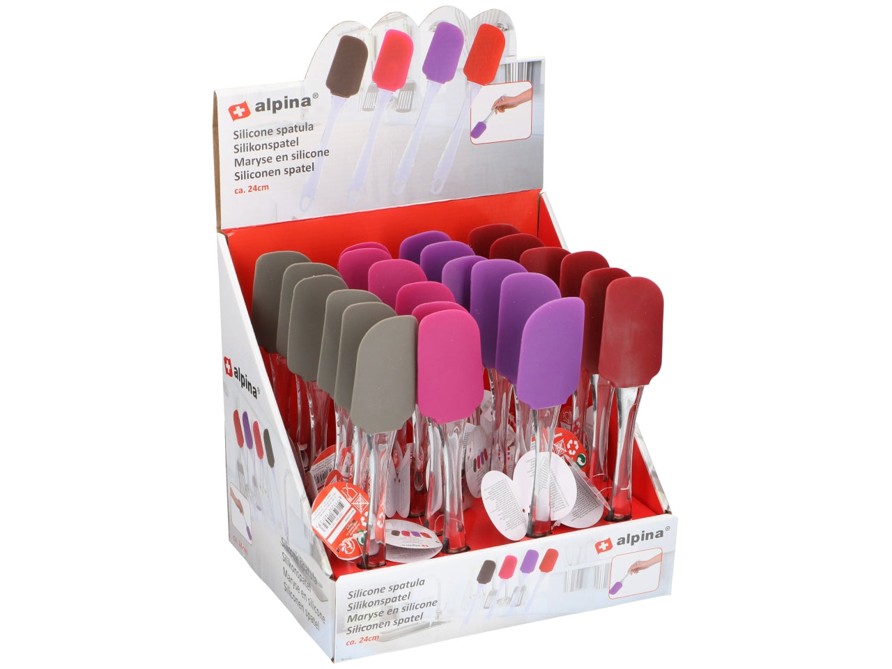 Spatola da cucina in silicone 24cm disponibile in 4 colori assortiti