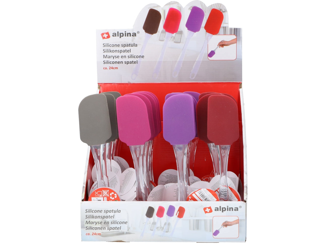 Spatola da cucina in silicone 24cm disponibile in 4 colori assortiti