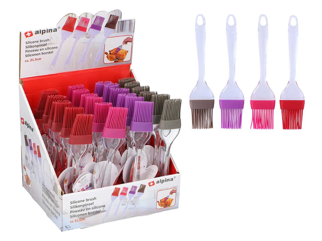 Pennello da cucina in silicone manico in plastica 21,5cm