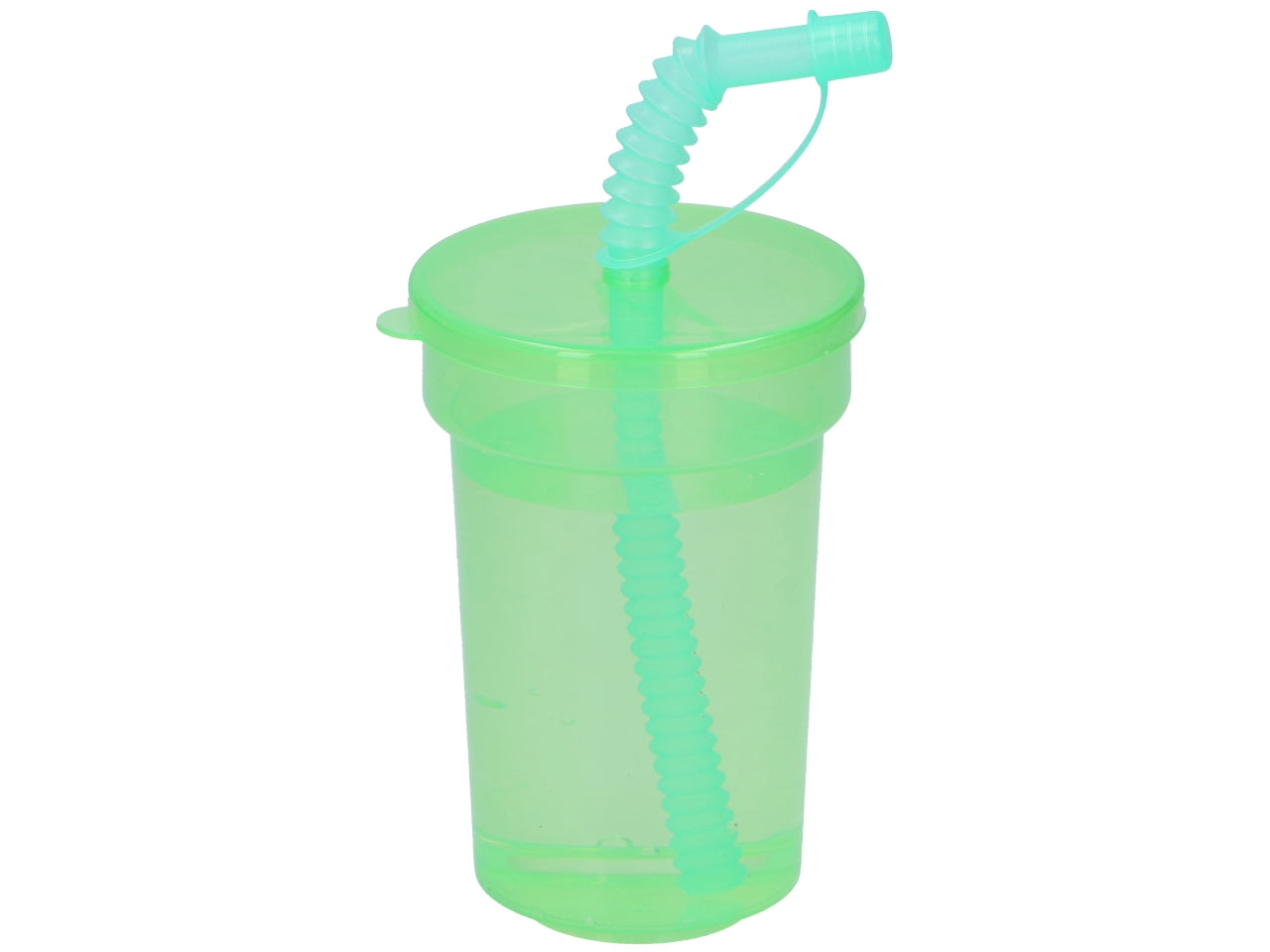 Set di 6 bicchieri colorati con cannuccia in polipropilene 390ml 8x12,3cm
