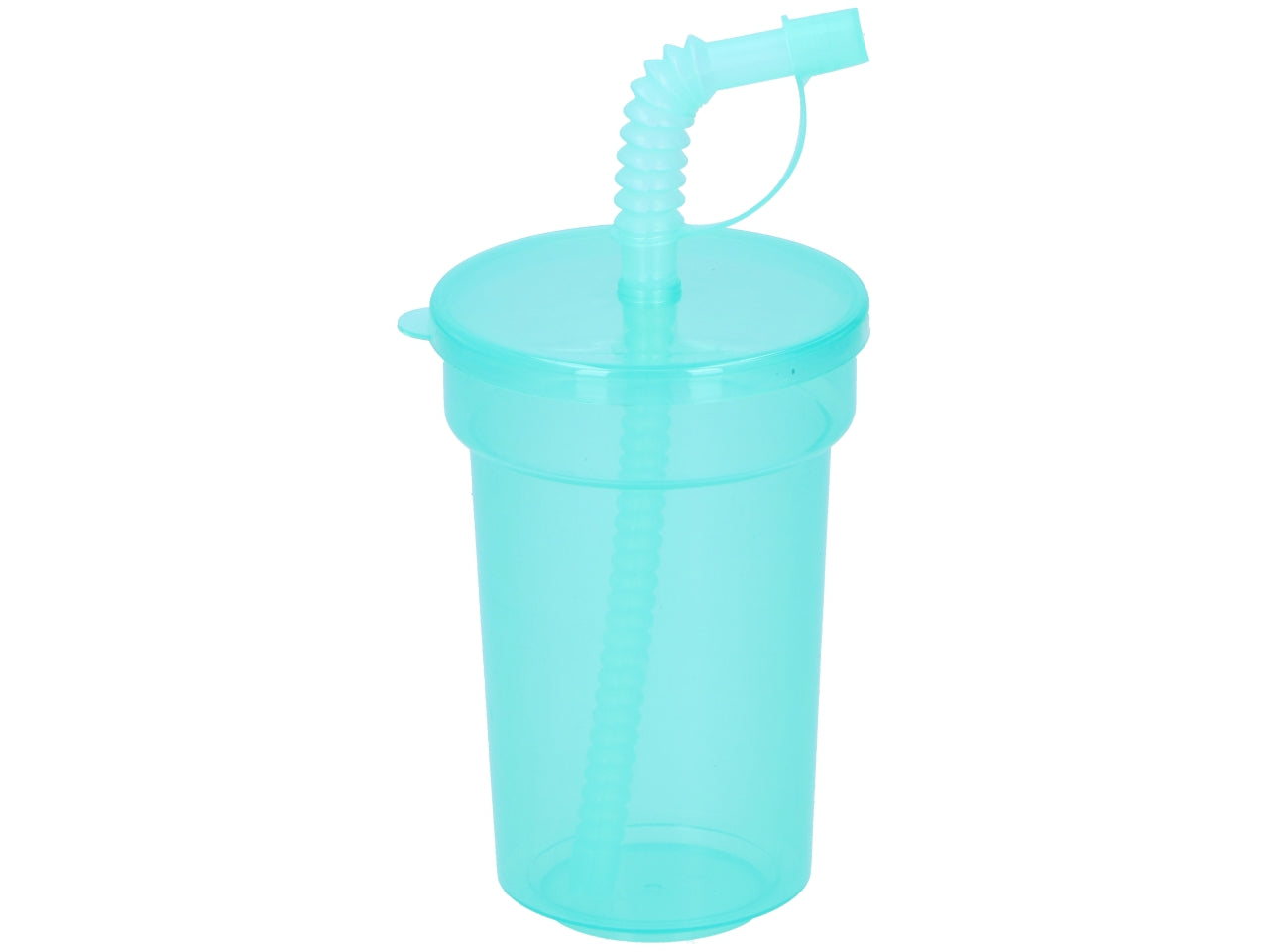 Set di 6 bicchieri colorati con cannuccia in polipropilene 390ml 8x12,3cm