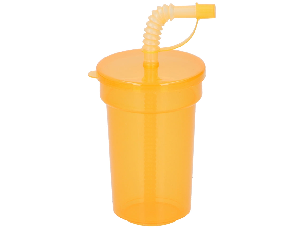 Set di 6 bicchieri colorati con cannuccia in polipropilene 390ml 8x12,3cm