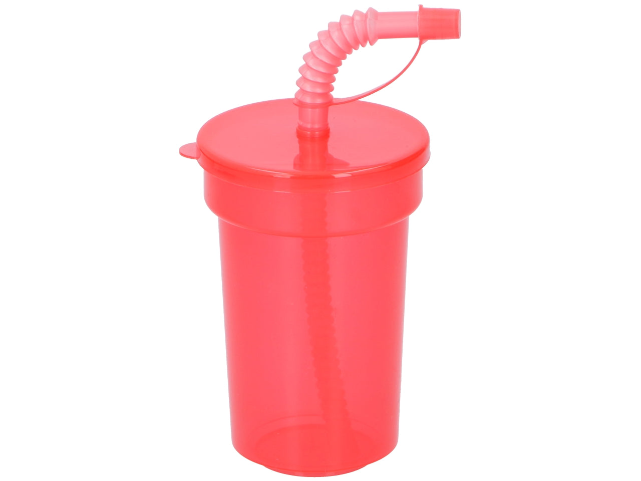 Set di 6 bicchieri colorati con cannuccia in polipropilene 390ml 8x12,3cm