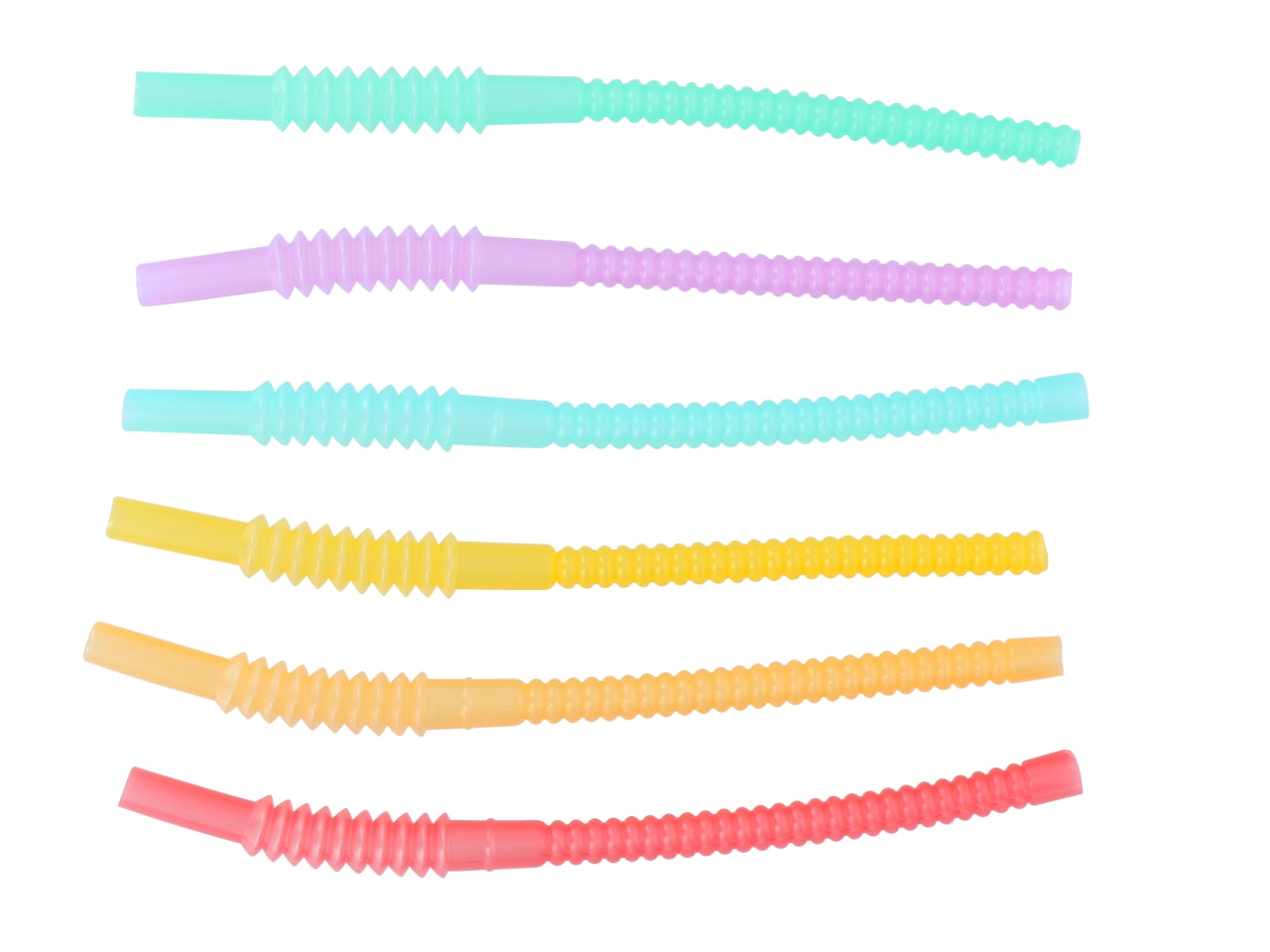 Set di 6 bicchieri colorati con cannuccia in polipropilene 390ml 8x12,3cm